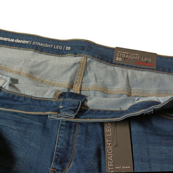 AVENUE DENIM Butter Straight Leg 5 Pocket Knit Denim Blue Jeans 30 NWT - Picture 5 of 9